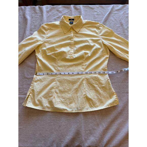 Gap Button Blouse Yellow Gingham Tailored Women's M - Picture 5 of 8